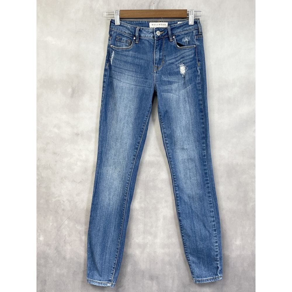 Bullhead High Rise‎ Skinniest Jeans Women 24 Distressed Indie Minimal Grunge